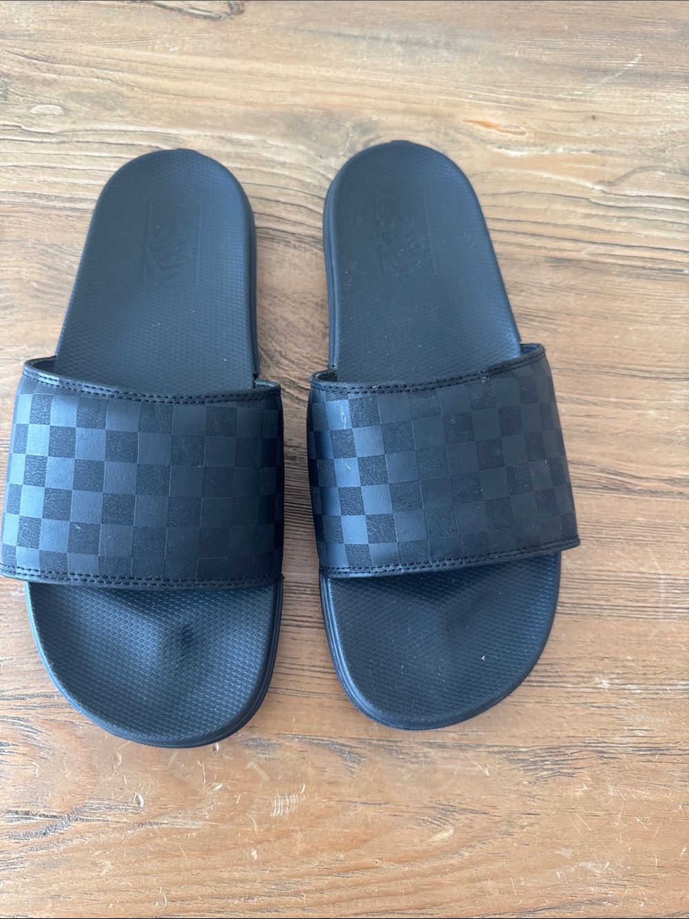 Vans Black Checkered Slide Sandals